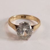 18ct gold CZ solitaire ring, size N,3g.