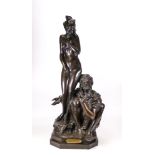 AFTER BRUNO ZACH, Large Bronzed Resin Figure The Slave Seller, height 66cm