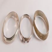 Three Silver bangles, 46.6g.