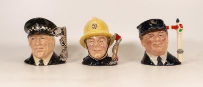 Royal Doulton Limited Edition Character jugs The Engine Driver D6823, The Policeman D6852 & The
