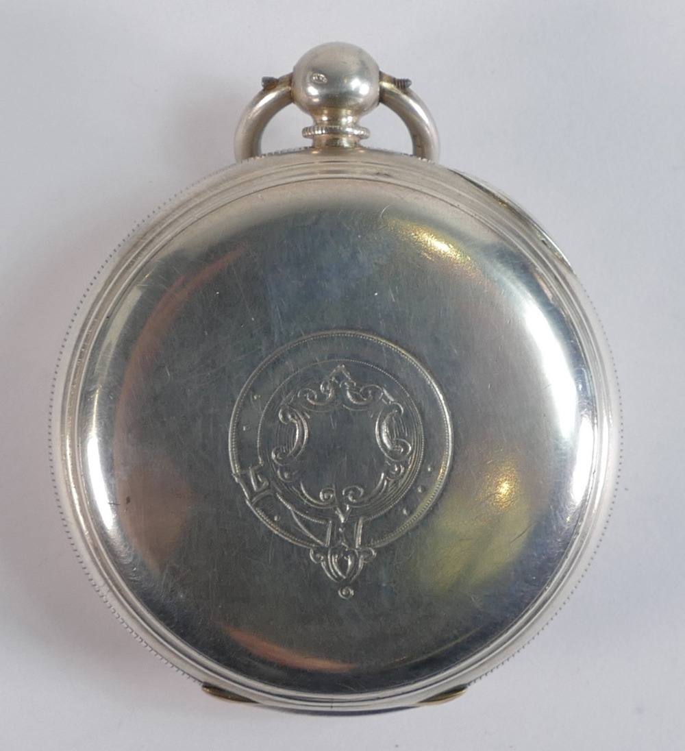 Large hallmarked silver fusee Aarons of Manchester Goliath key wind pocket watch 1891, no key, - Image 2 of 2