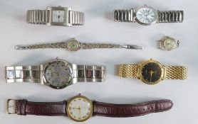 A collection of vintage ladies & gents wristwatches, some requiring attention.(7)