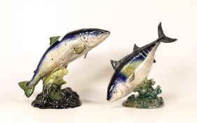 Beswick Model of an Atlantic Salmon 1233 together with a Model of an Oceanic Bonito 1232. Tail of