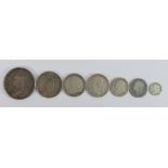 Pre 1920 .925 UK silver coins from 1889 crown, downwards, 75g.