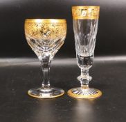 Two De Lamerie Fine Bone China heavily gilded Non Matching Wine Glass & Champagne Flute with Saudi