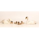 Beswick Swans & Signets 1685 & 1684(5)(nip to tail of one swan)