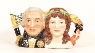 Royal Doulton Small Character jug Lord Nelson & Lady Hamilton D7092, limited edition