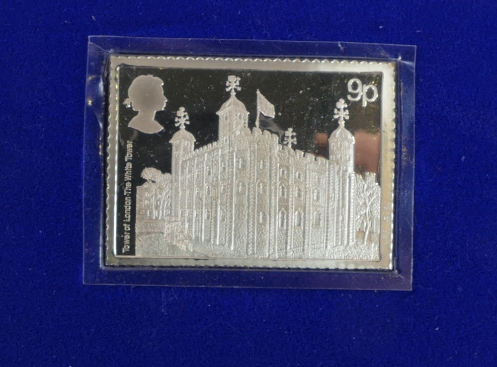 Tower of London sterling silver stamp, limited edition, weight 76g. Cased with Certificate, First - Image 2 of 2