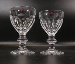 Five Cole Lead crystal Wine Glasses including 3 Red & Two White, tallest 14.5cm