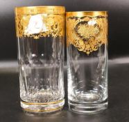 Two De Lamerie Fine Bone China heavily gilded Non Matching Tumblers, specially made high end quality