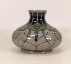 Moorcroft Peacock Parade Squat Vase. Height: 10.5cm