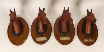 Four Beswick Horse Head Plaques including 2 Arkles & 2 x Red Rums (4)