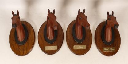 Four Beswick Horse Head Plaques including 2 Arkles & 2 x Red Rums (4)