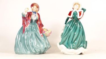 Royal Doulton Lady Figures Christmas Day Hn4315 & Lady Charmain Hn1948(2)