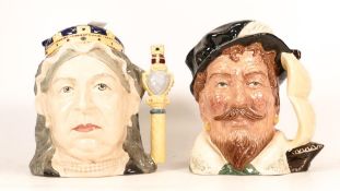 Royal Doulton Large Character jugs Queen Victoria D6788 & Sir Francis Drake D6805, both limited
