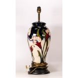 Large Moorcroft Calla Lily lamp base. Height including fitting 44cm Several surface marks. Wooden