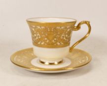 De Lamerie Fine Bone China heavily gilded Robert adam Patterned Cup & Saucer, specially made high