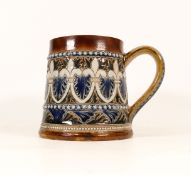 Doulton Lambeth Stoneware Mug. Base is inscribed E.S and RB and 1876. Height: 12cm