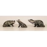 Beswick badger family 1394, 1393 & 1392 (3)