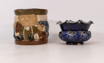 wo Doulton Lambeth Stoneware Items to include Small Pierced Pot incised EP for Emily J Partington