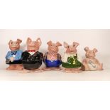 Wade NatWest money bank pigs includes Woody, Annabel, Maxwell, Lady Hilary and Sir Nathaniel (5)