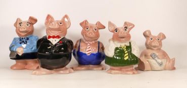 Wade NatWest money bank pigs includes Woody, Annabel, Maxwell, Lady Hilary and Sir Nathaniel (5)