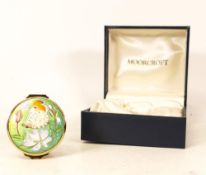 Moorcroft enamel The Awakening lidded box by Fiona Bakewell , Limited edition 17/50. Boxed with