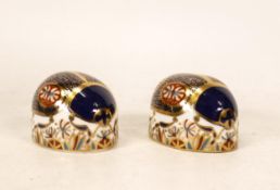 Royal Crown Derby Paperweights Baby Rowsley Rabbit & Blue Ladybird(2)