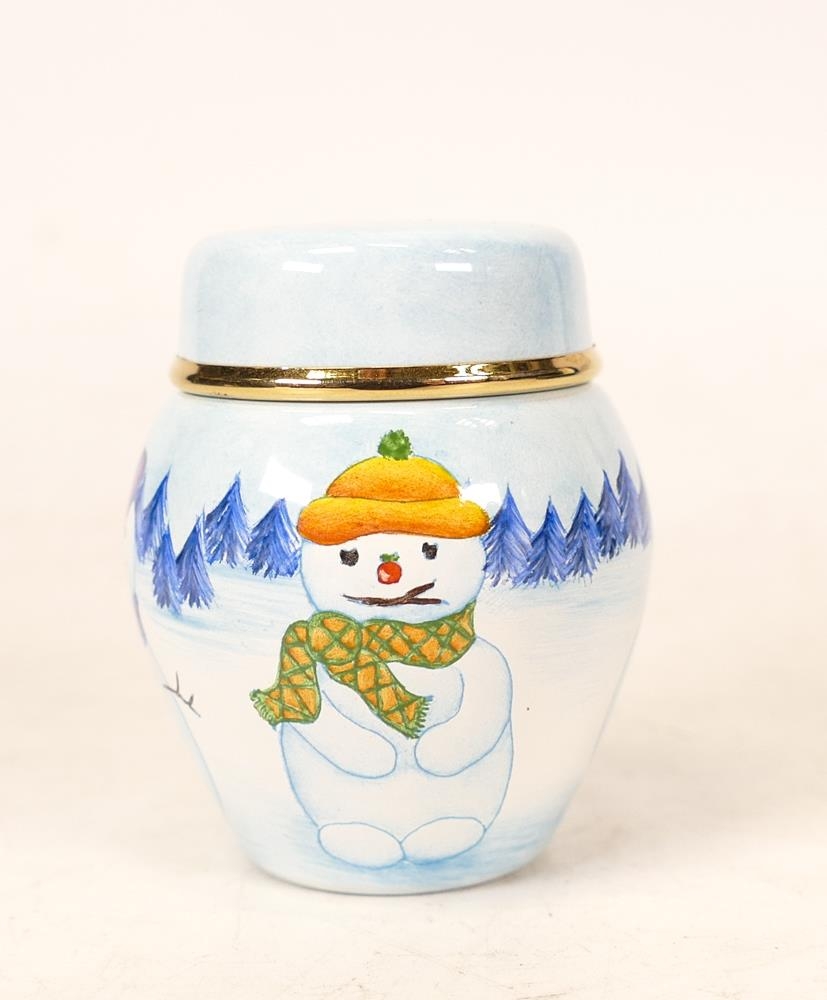 Moorcroft enamel Snowman ginger jar by E Todd . Boxed, height 5cm - Image 2 of 7