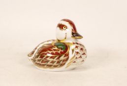 Royal Crown Derby porcelain Bakewell Duckling, gold button and printed marks in red, boxed.