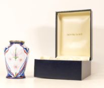 Moorcroft enamel Atlantica vase by E Todd , Limited edition 36/50. Boxed with certificate. Height