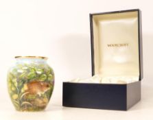 Moorcroft enamel Filling the store by Terry Halloran, Limited edition 10/15. Boxed with certificate.