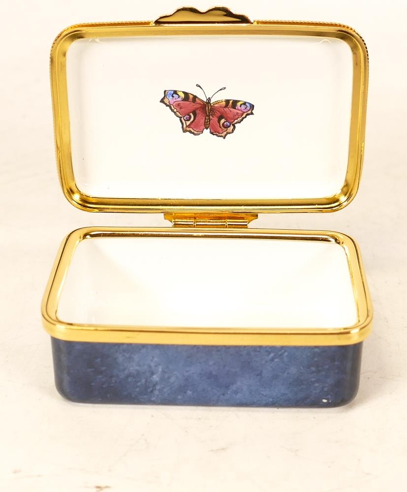 Moorcroft enamel Papillon butterfly lidded box by Fiona Bakewell , Limited edition 29/100. Boxed - Image 5 of 7