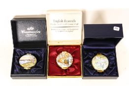 Three Beatrix Potter Crummles English Enamels to include Hill Top BP39, Two Bad Mice at the