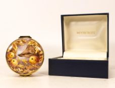 Moorcroft enamel Hedgehog round lidded box by Terry Halloran, Limited edition 26/50. Boxed with