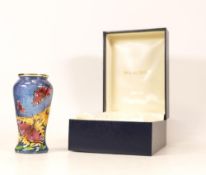 Moorcroft enamel Papillon Butterfly by Fiona Bakewell , Limited edition 17/100. Boxed, Height 9cm