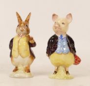 A collection of Beswick Beatrix Potter Bp3 Figure Mauve Jacket Pigling Bland & Mauve Jacket Benjamin
