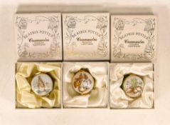 Three Beatrix Potter Crummles English Enamels to include Fierce Bad Rabbit BP58, Flopsy, Mopsy and