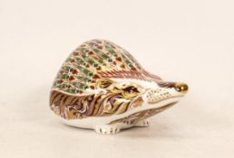 Royal Crown Derby Paperweight Sinclairs Ashbourne Hedgehog , limited edition, gold stopper, boxed