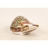 Royal Crown Derby Paperweight Sinclairs Ashbourne Hedgehog , limited edition, gold stopper, boxed