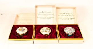 Three Beatrix Potter Crummles English Enamels to include Johnny Town Mouse & Timmy Willie BP16,