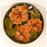 Moorcroft Hibiscus charger. Diameter 25.5cm