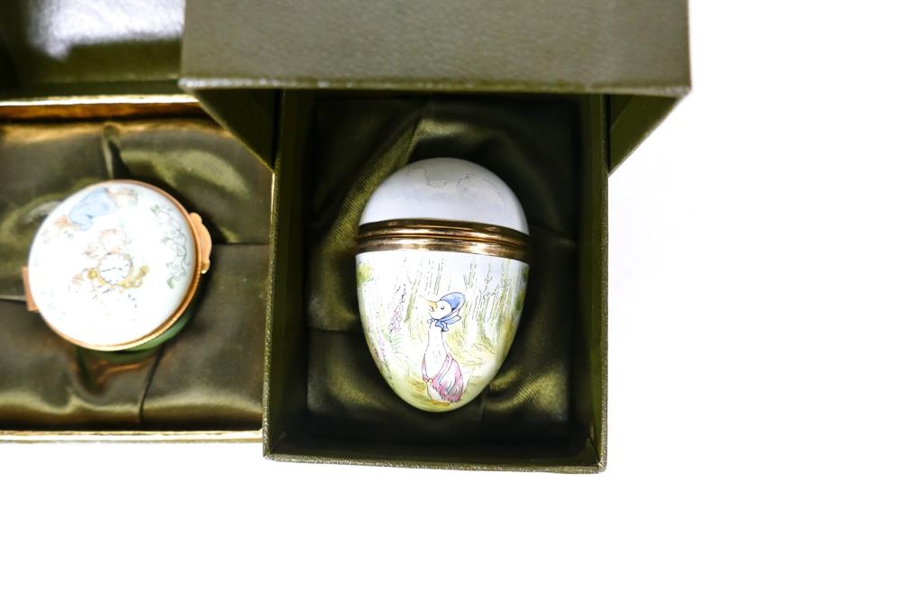 Three Beatrix Potter Crummles English Enamels to include What time is it? BP46, Peter Rabbit Egg - Bild 4 aus 4