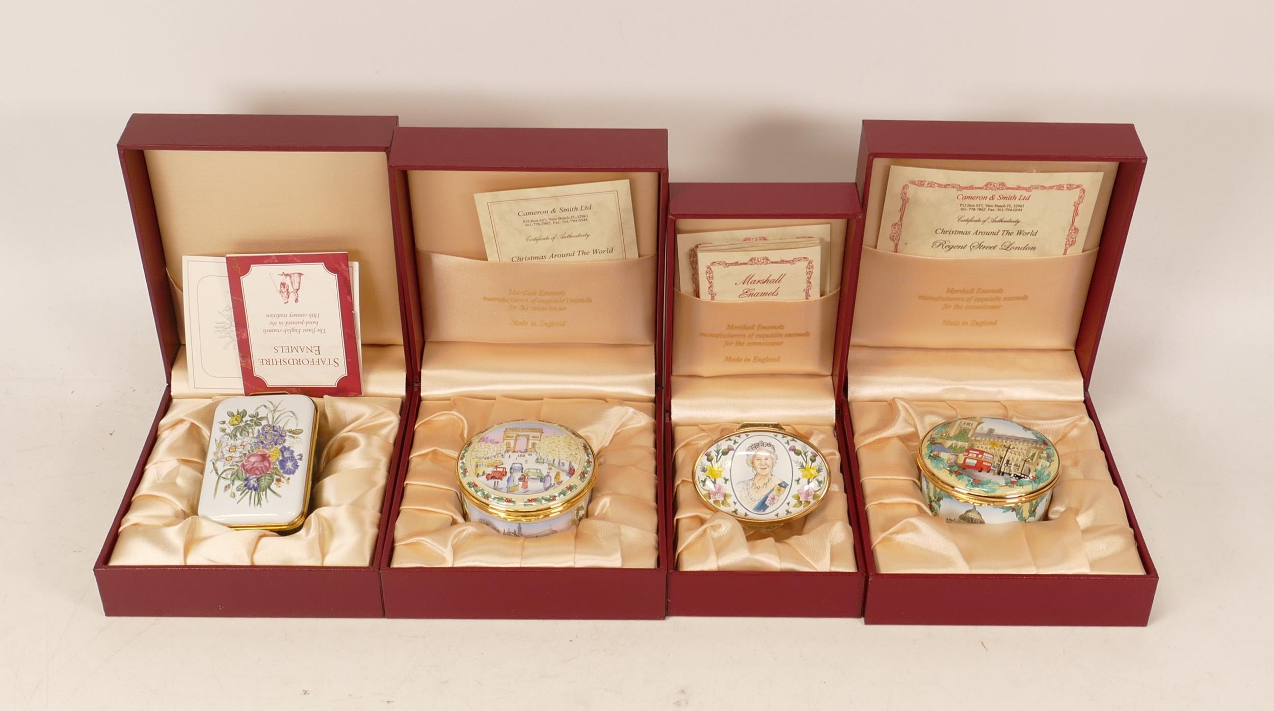 Four limited edition Marshall Enamels to include Her Majesty Queen Elizabeth The Queen Mother 27/