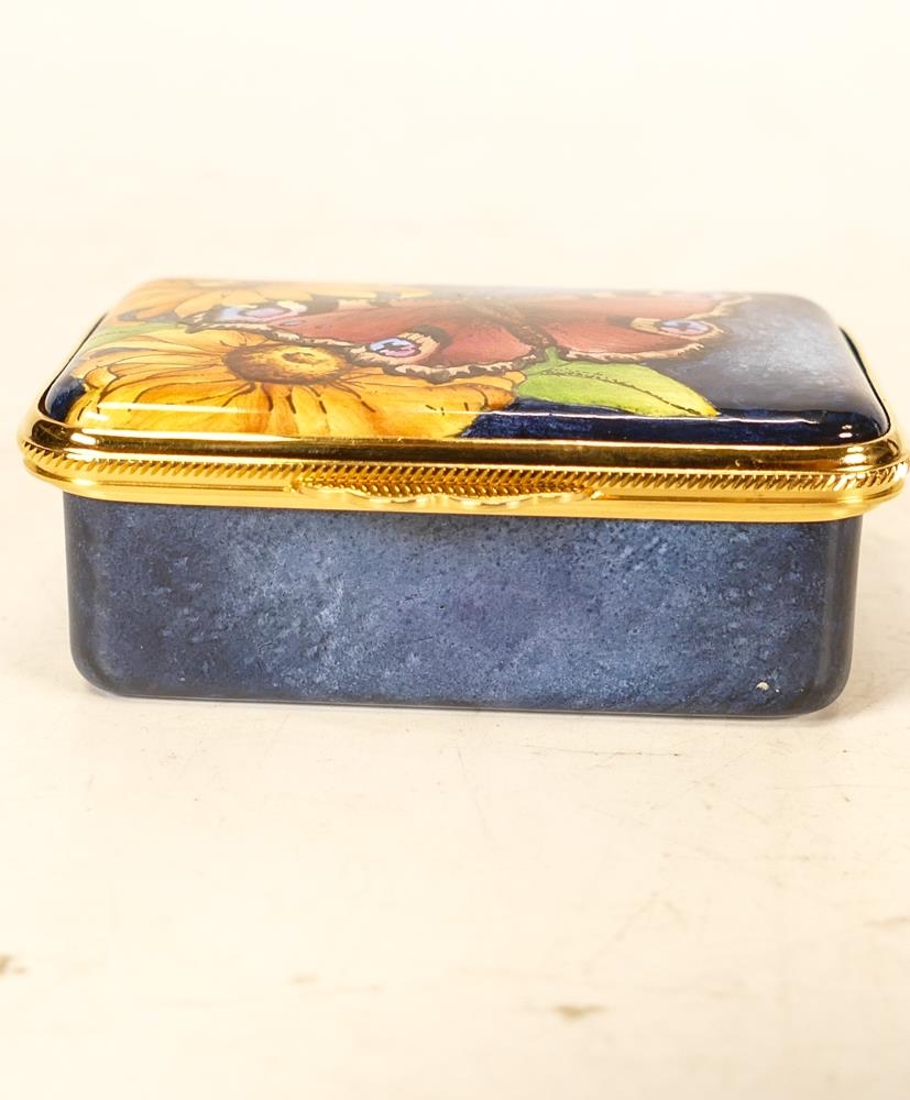Moorcroft enamel Papillon butterfly lidded box by Fiona Bakewell , Limited edition 29/100. Boxed - Image 2 of 7