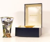 Moorcroft enamel Panda vase by Amanda Rose , Limited edition 23/50. Boxed with certificate. Height