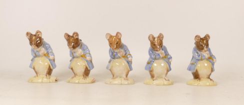 Royal Albert Beatrix Potter Bp Figures to include Gentle Mouse Made a Bow x 5(5)