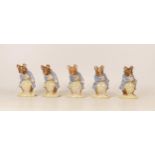 Royal Albert Beatrix Potter Bp Figures to include Gentle Mouse Made a Bow x 5(5)