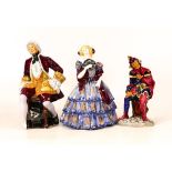 Coalport figures to include Victorian Belle , Jester ( hat A/F) and Monsieur ( foot A/F)