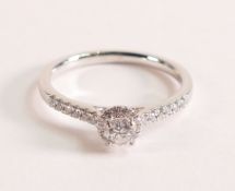 Platinum and Diamond Engagement Ring Solid Platinum shank PT950 and hallmarked Birmingham UK The